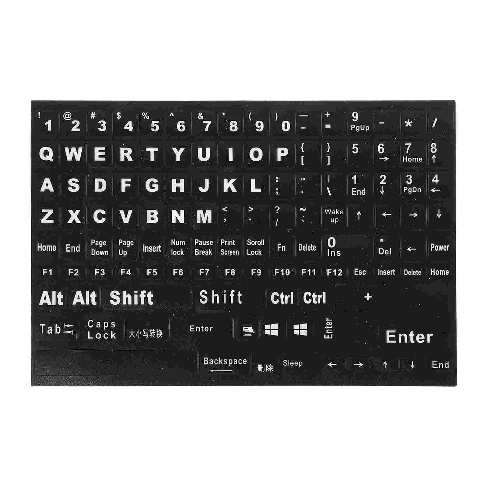 

Stickers for Laptop English Keyboard Keyboards Computer Replacement Wired Black Pvc Nail