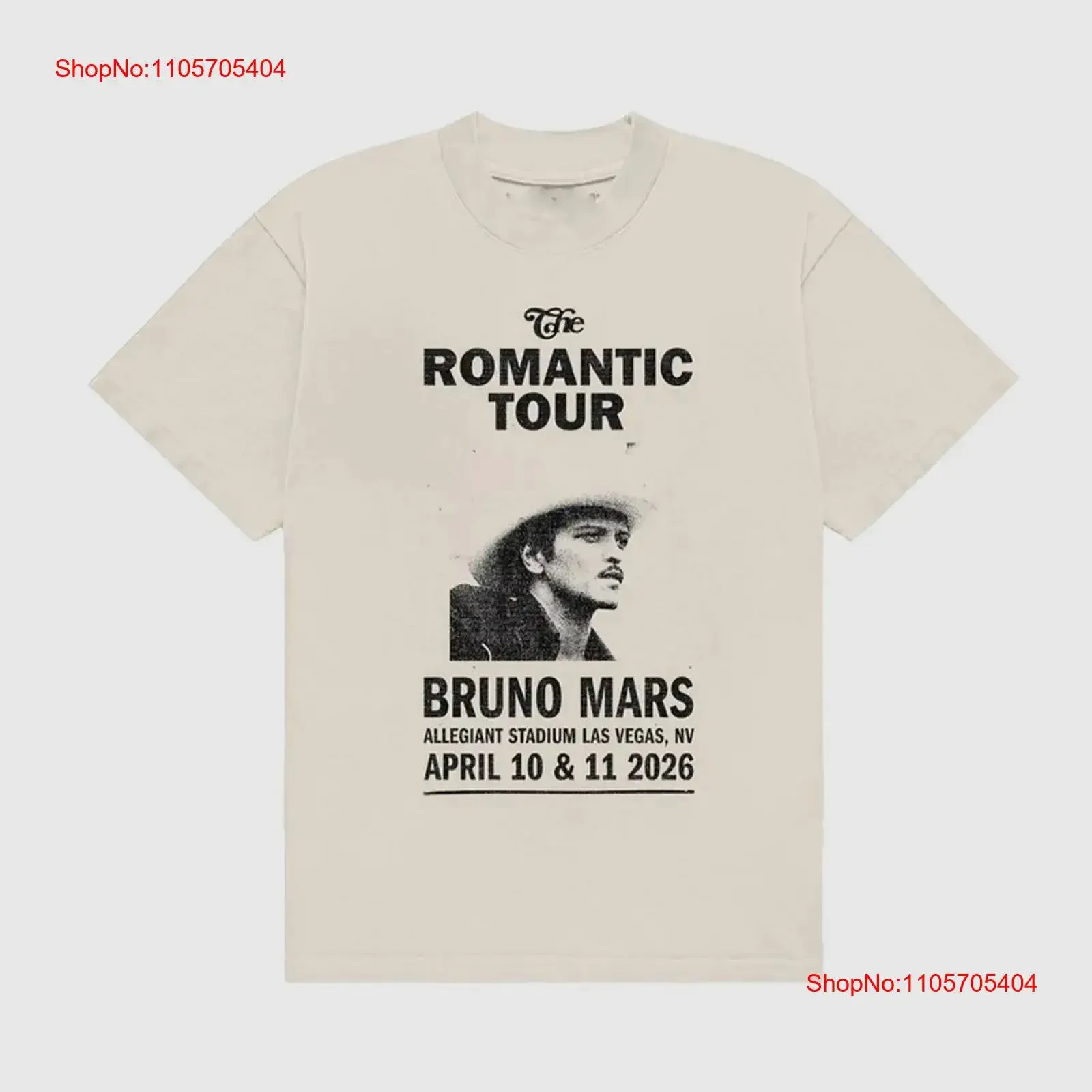 Bruno Mar 2026 Las Vegas The Romantic Tour On April 10 And 11 T Shirt long or short sleeves vintage Washed Stylish Breathable