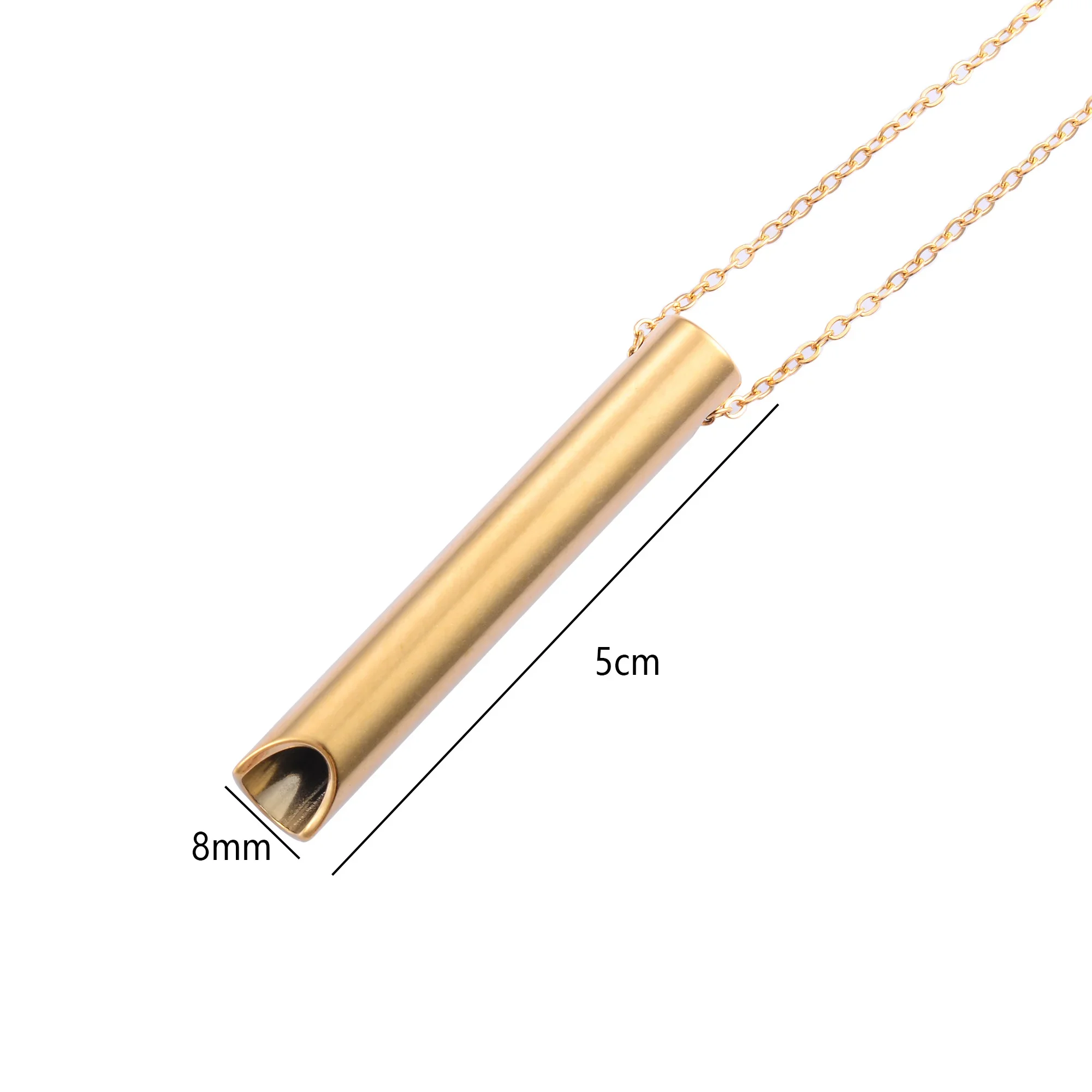 Hot Mindfulness Whistle Stainless Steel Anxiety Breathing Necklace for Women Stress Relief Meditation Pendant with Chain Jewelry