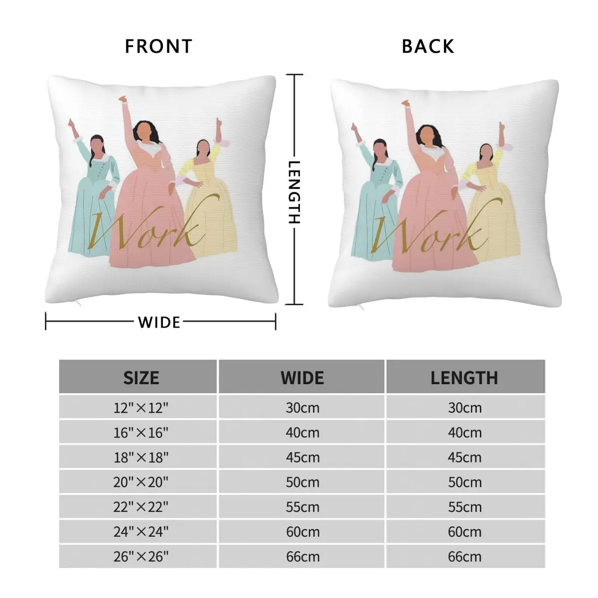 Schuyler Sisters Work Square Pillowcase Polyester Linen Velvet Creative Zip Decorative Home Cushion Cover