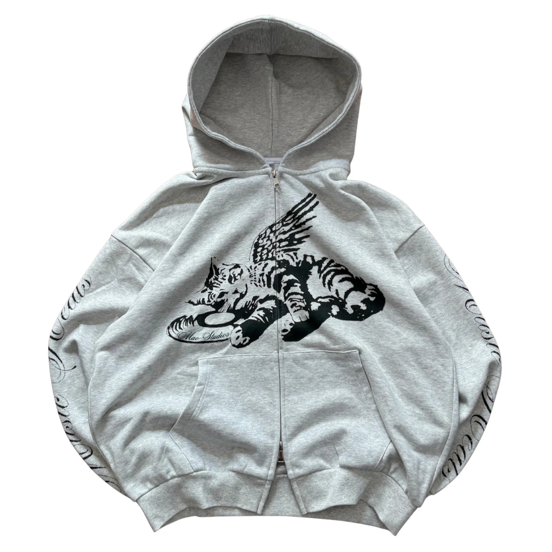 Autumn and winter leisure fashion zipper hoodies, printed pattern design, American ins street style, unisex warm hoodies.