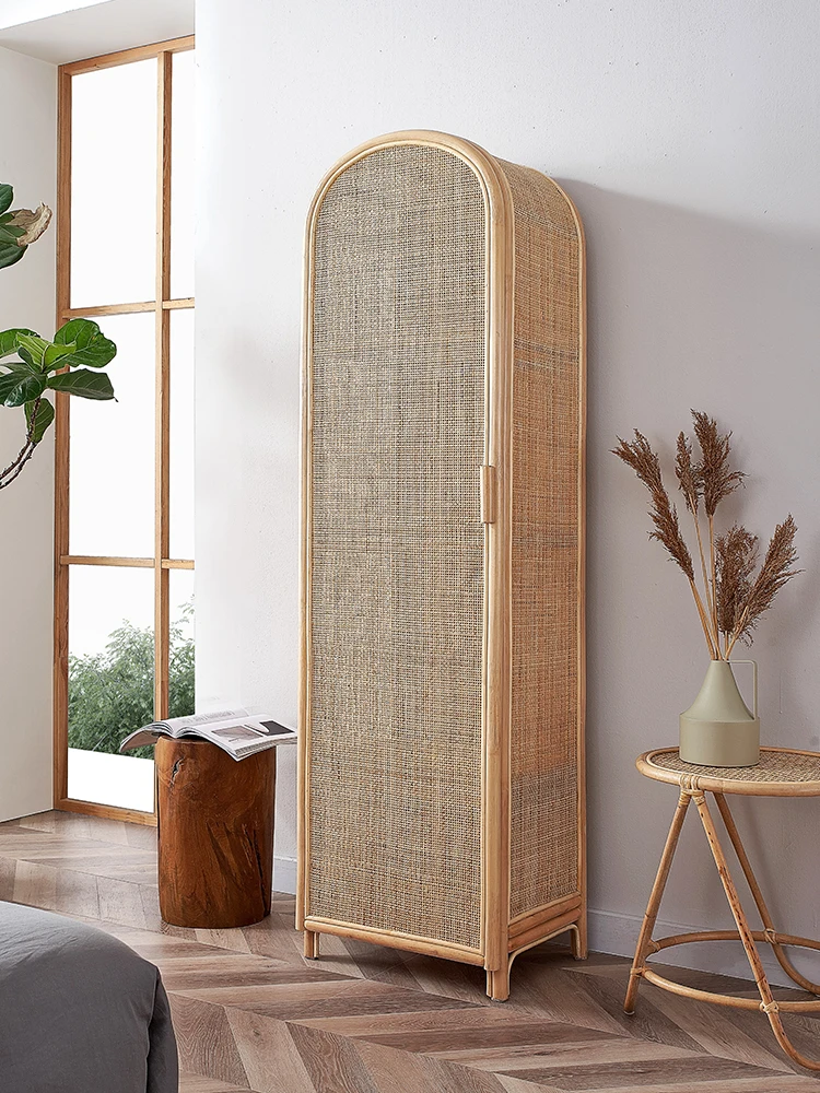 

Rattan Wardrobe Small Apartment B & B Bedroom Locker Single Door Component Wardrobe