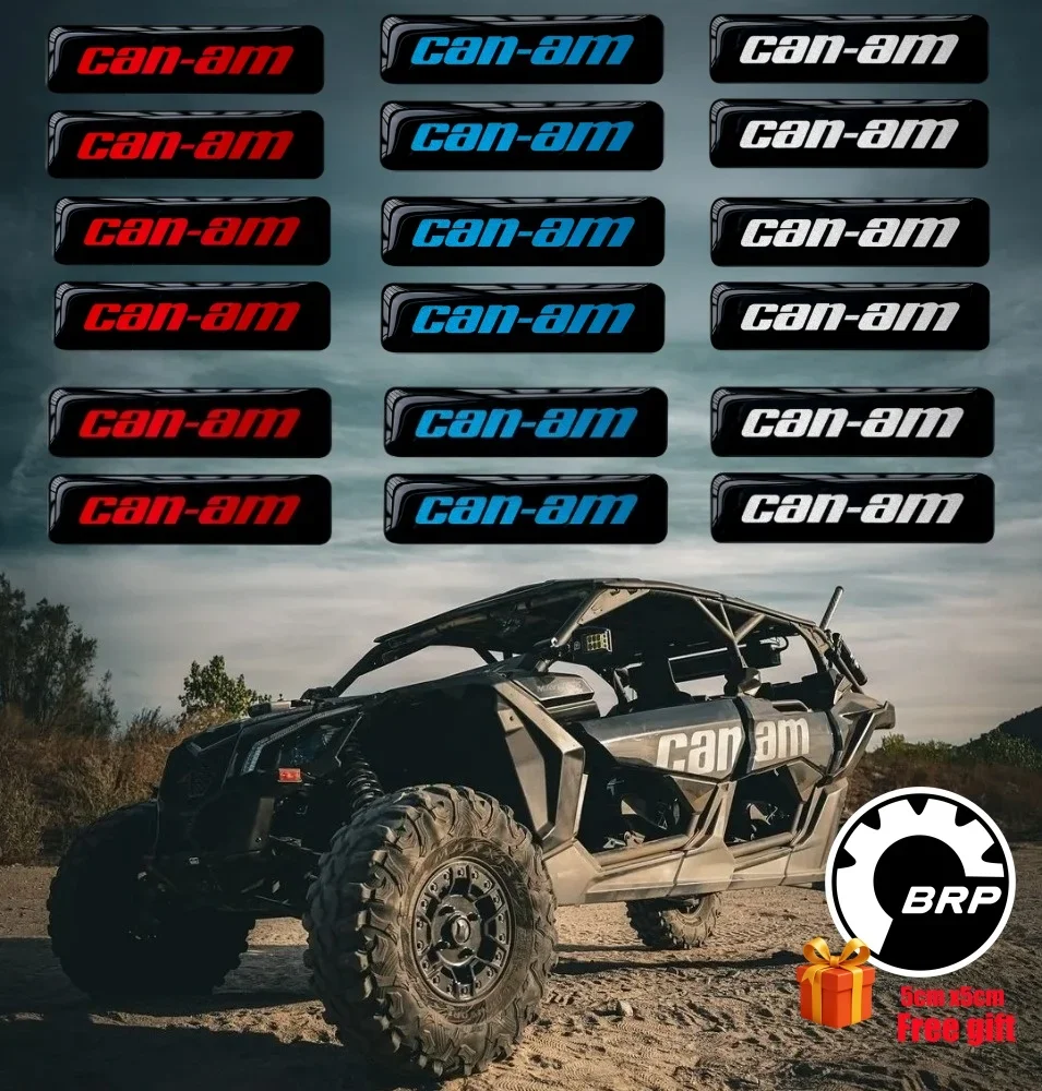 For BRP Can-Am Sticker 3D Gel Decal Epoxy Decal Strips Waterproof Badges Outlander Spyder Ryker Canyon Commander Origin/Pulse