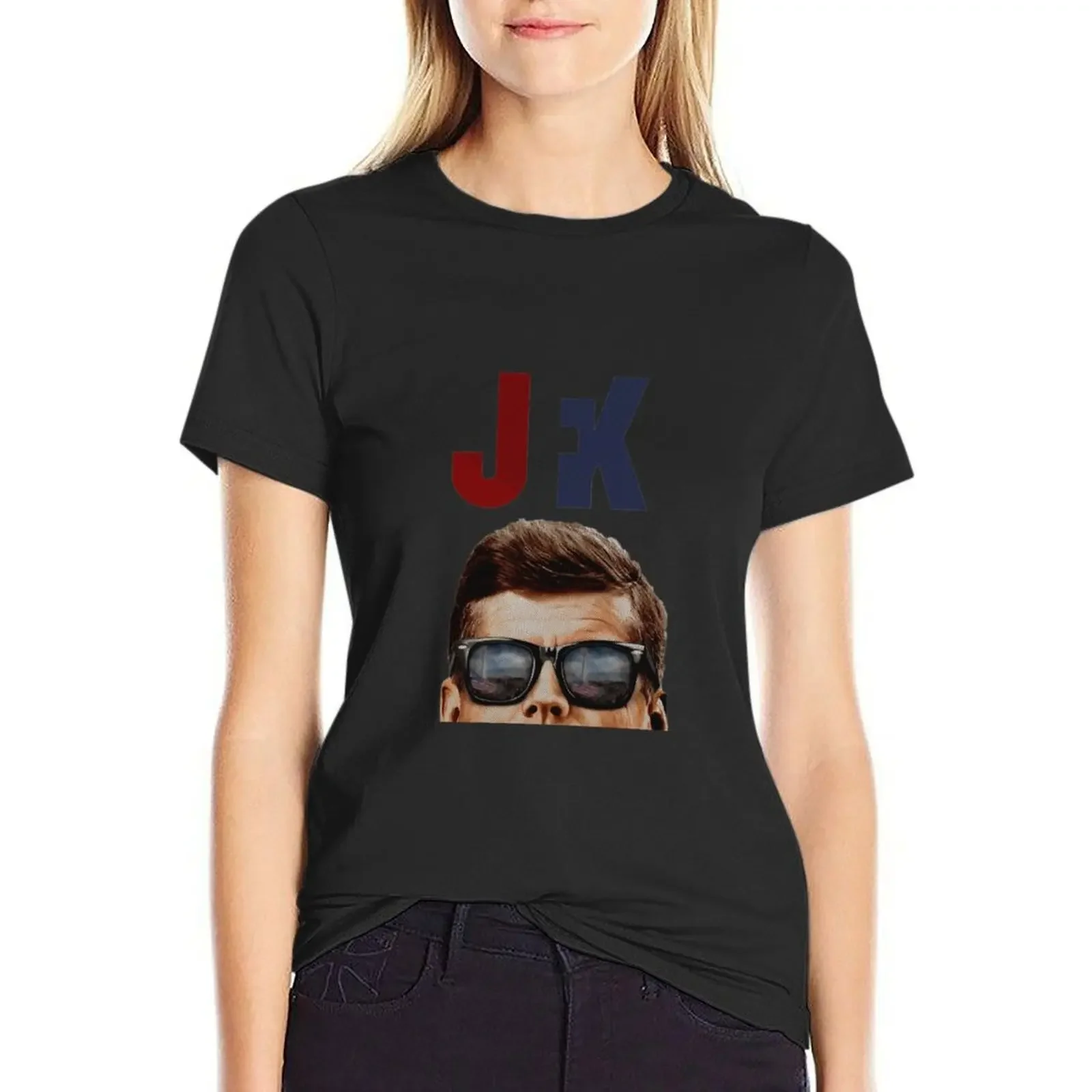 

JFK in Wayfarers T-Shirt oversized blanks summer clothes summer tops plus size t shirts for Women loose fit
