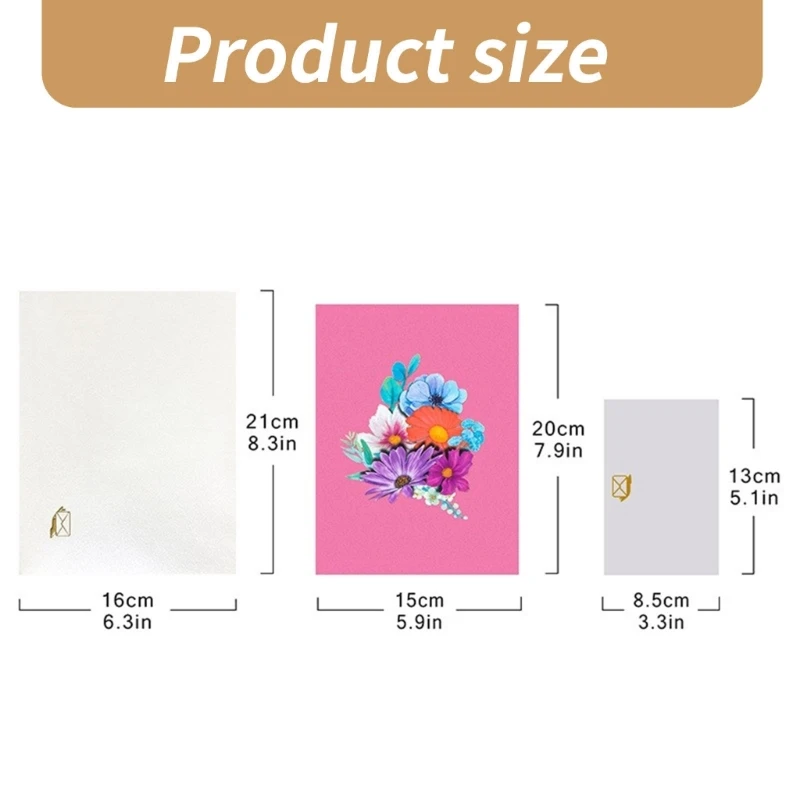 Unique Gesang Flower Surprise Card Foldable Greeting Card for Birthdays Weddings 45BE