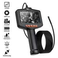Cámara endoscópica Industrial HD, pantalla 4,3, lente doble única de 200W con luz LED, boroscopio de inspección de coche, cámara de alcantarillado impermeable
