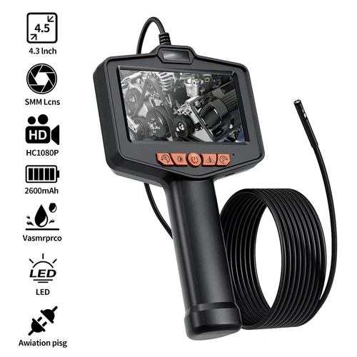 Cámara endoscópica Industrial HD, pantalla 4,3, lente doble única de 200W con luz LED, boroscopio de inspección de coche, cámara de alcantarillado impermeable