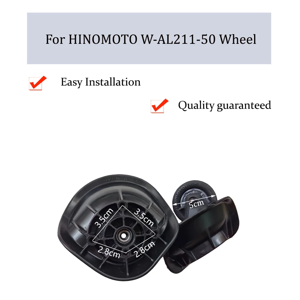 

For HINOMOTO W-AL211-50 Universal Wheel Replacement Trolley Case Luggage Pulley Silent Smooth Shock Absorbing Roller CasterWheel