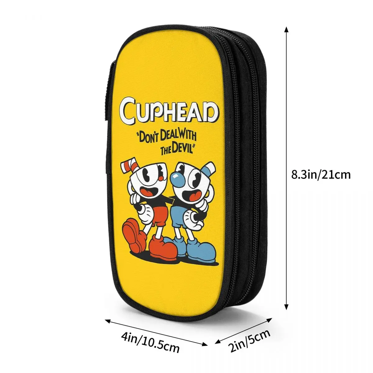 Imagem -06 - Cuphead Anime Divertido Caneta Caixa de Lápis Caixa de Bolsas de Material Escolar com Zíper Caixa de Lápis Estudante de Grande Capacidade