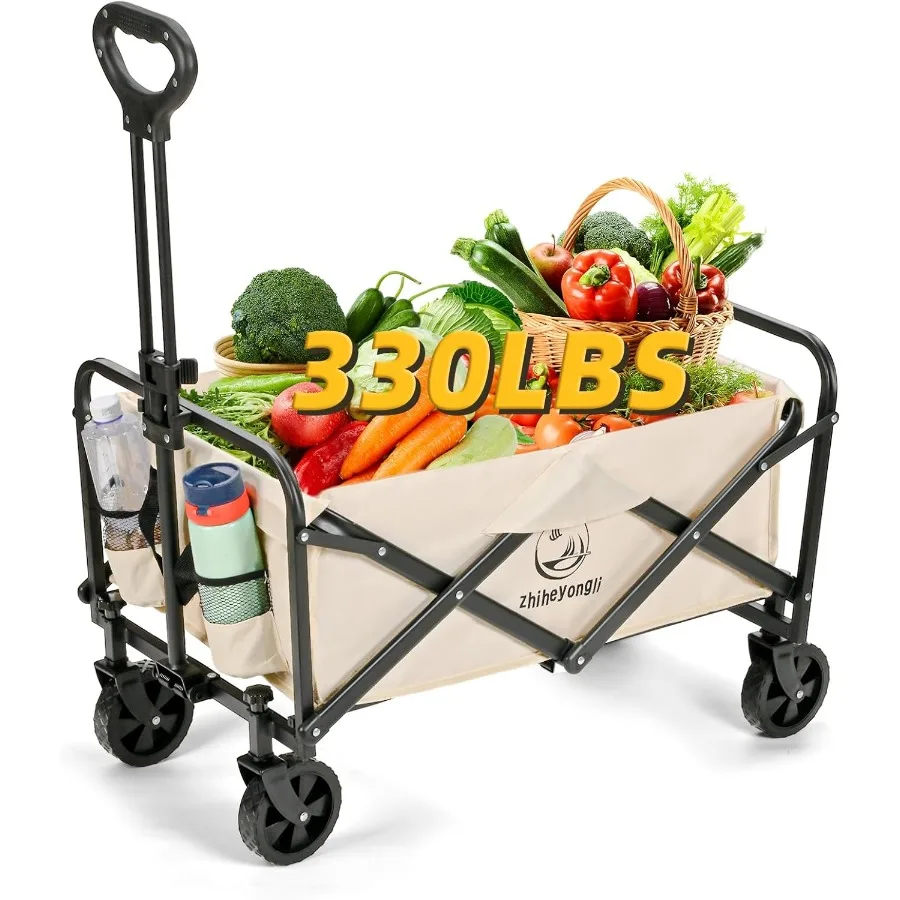 عربة عربة قابلة للطي محمولة ذات سعة كبيرة للشاطئ شديدة التحمل قابلة للطي مع عربة عجلات AllTerrain عربة قابلة للطي لـ #1