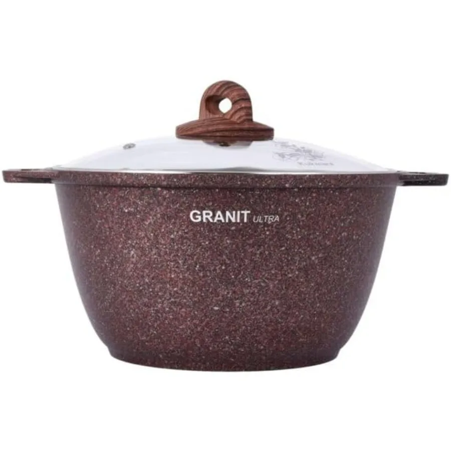 وعاء فرن هولندي من الألومنيوم باللون الأحمر الفائق من جرانيت مع غطاء زجاجي مقاوم للحرارة، وعاء مخزون مطلي بطبقة غير لاصقة مكون من 6 طبقات مثالي لجميع المواقد #3