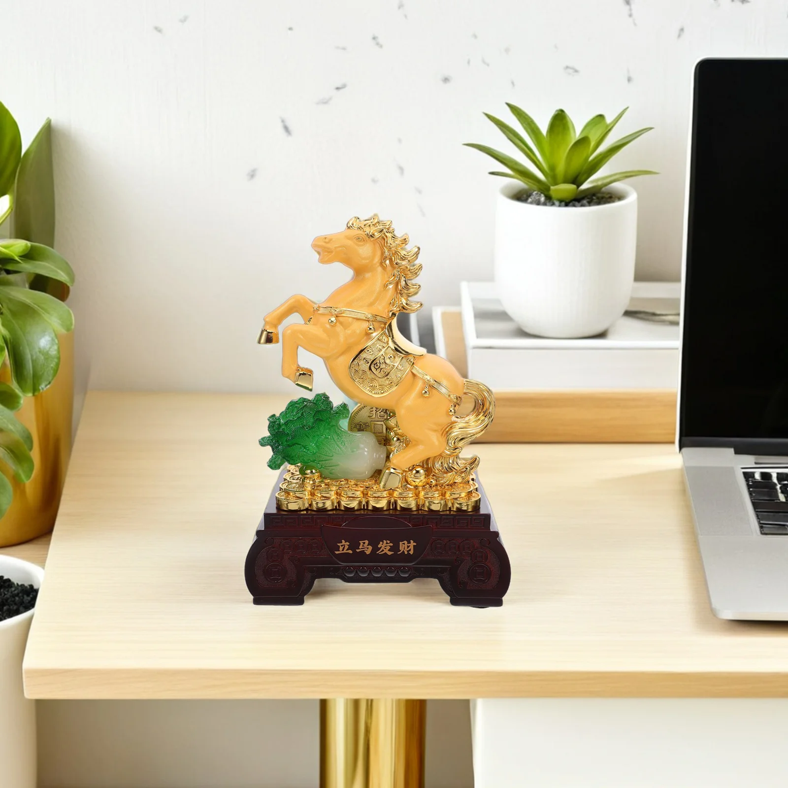 

Chinese Zodiac Horse Standing Sculpture Resin Feng Shui Ornament Wealth Success Decoration for 2026 New Year Horse Statues 2026