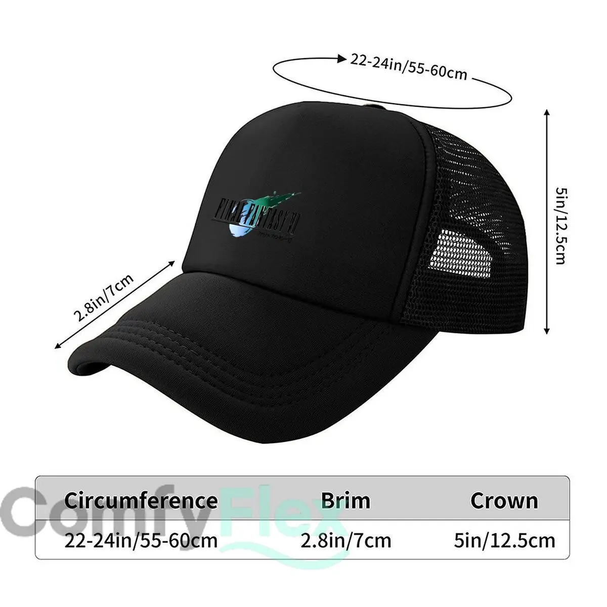 Final Fantasy VII Graphic Mesh Baseball Caps Men Women Retro Sun Breathable Snapback Caps Dad Spring Hats