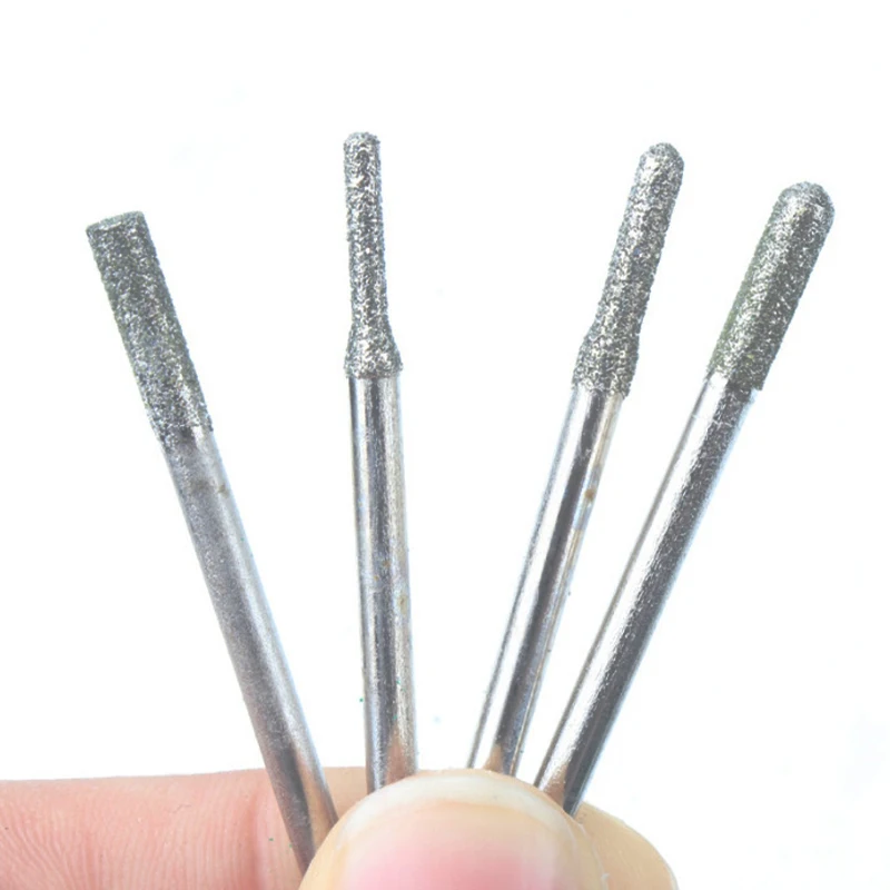 30Pcs 3mm Grinding Needle Diamond Grinding Head Tool Electroplated Diamond Grinding Needle Grinding Rod Alloy Grinding Head Tool