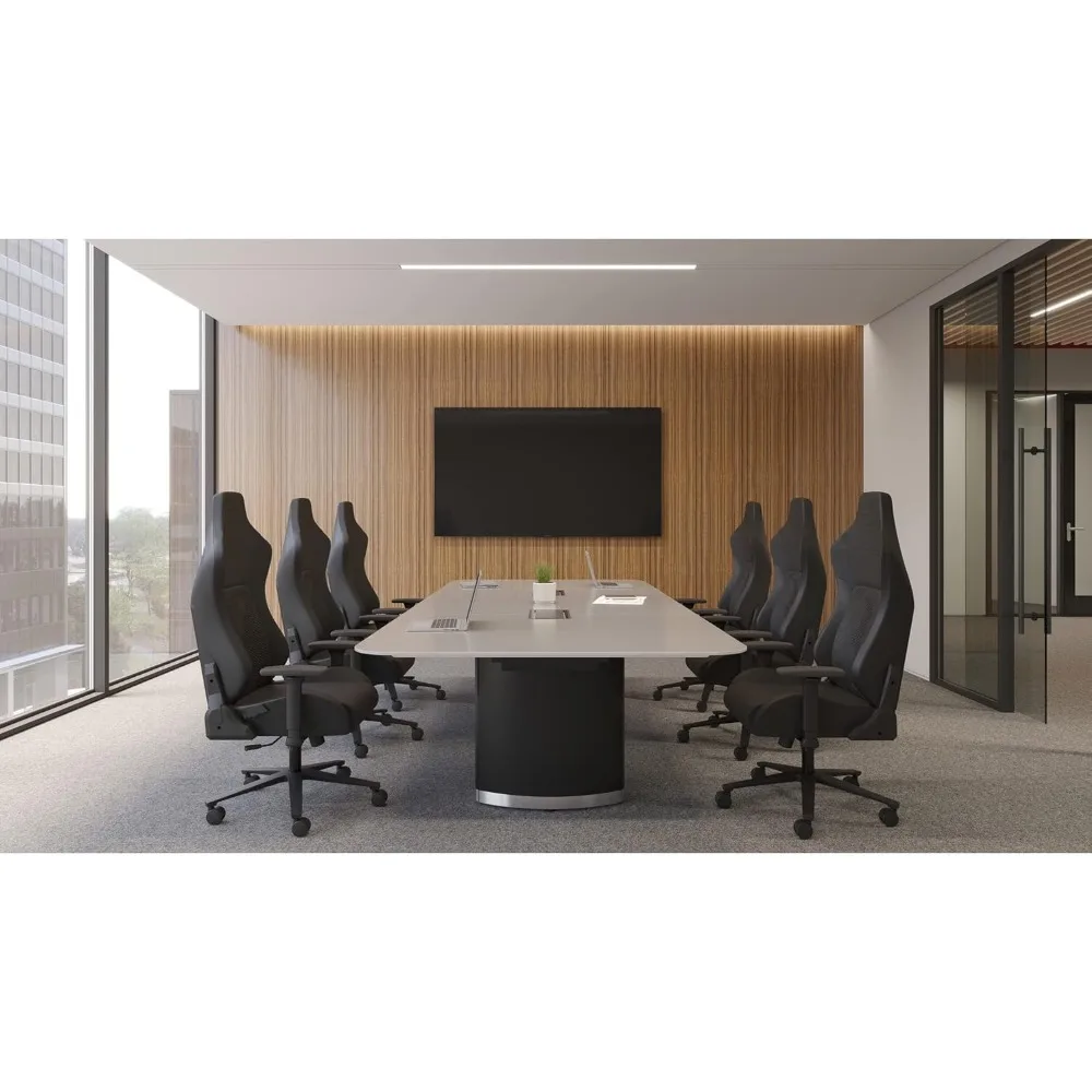 ™   كرسي مكتب ألعاب مريح من الجلد الصناعي عالي الظهر من Vertex، أسود، متوافق مع BIFMA