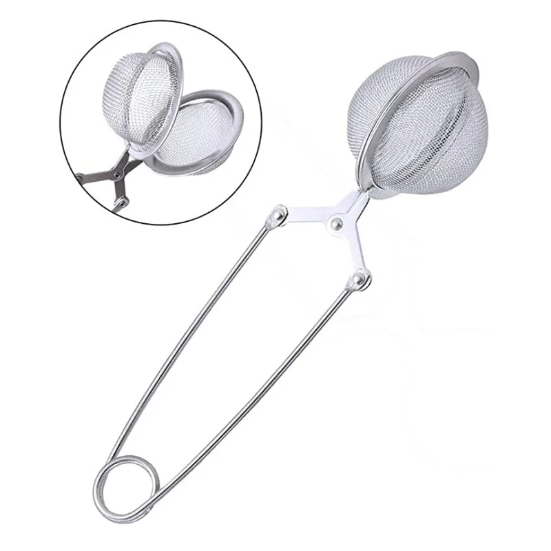 

100PCS- Stainless Steel Handle Tea Ball, Tea Filter, Tea Separator, Tea Spoon Handle, Seasoning Ball 4.5cm