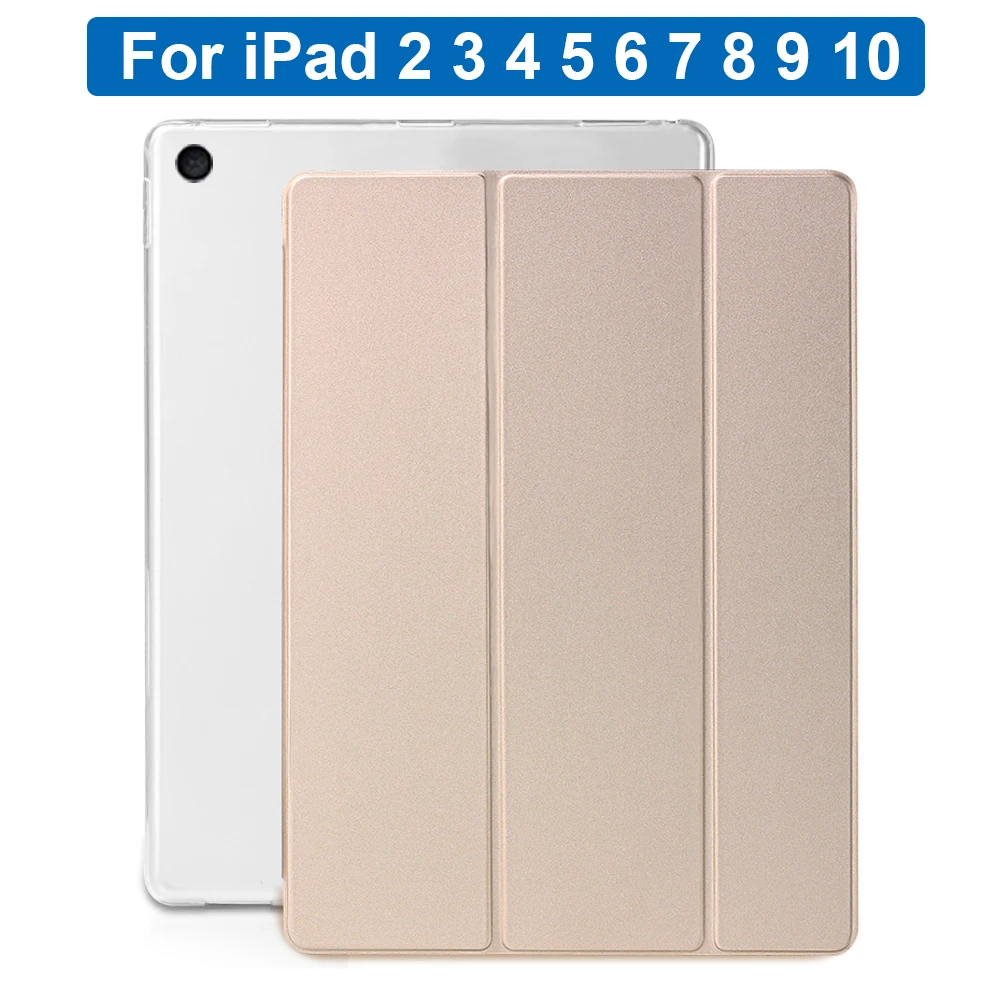 For iPad 2th 3th 4th 5th 6th 7th 8th 9th 10th Generation Tablet Case for iPad 2 3 4 5 6 7 8 9 10 9.7 10.2 10.9 Tri-fold Cover