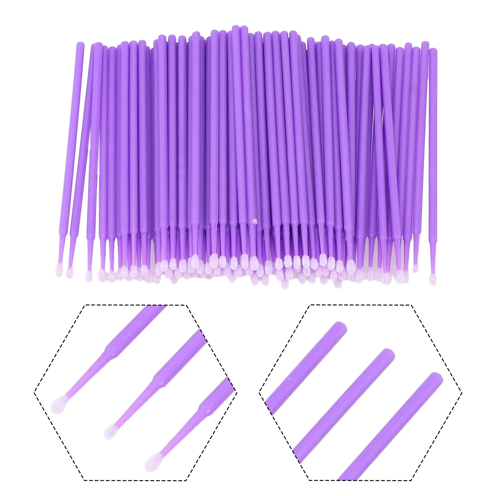 100Pcs Car Touch Up Paint Brushes Disposable Micro-Brush Tips Set Car Detailing Applicator Sticks-Blue Purple Green Accessories