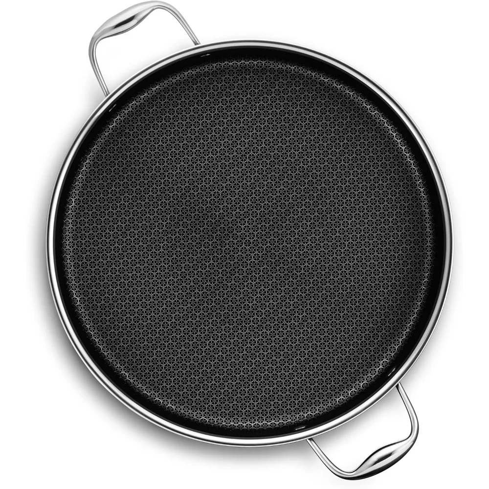 Hybrid Nonstick Sauté Pan and Lid, Chicken Fryer, 7-Quart, Dishwasher and Oven-Safe, Compatible with All Cooktops