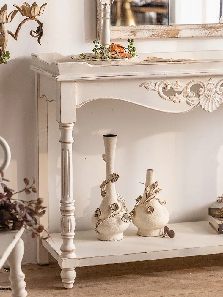 

Ретро-консольные столы от двери до двери, стены из массива дерева, украшение для гостиной, стол в коридоре