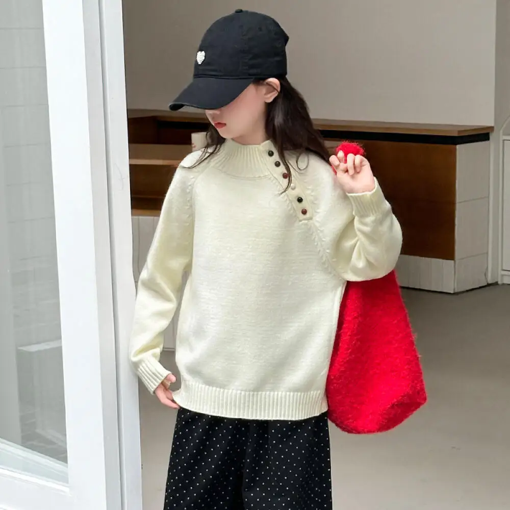 

Kawaii модный теплый пуловер для девочек, свитер для студентов, осенне-зимний повседневный трикотаж с героями мультфильмов, топы, детская одежда, новинка