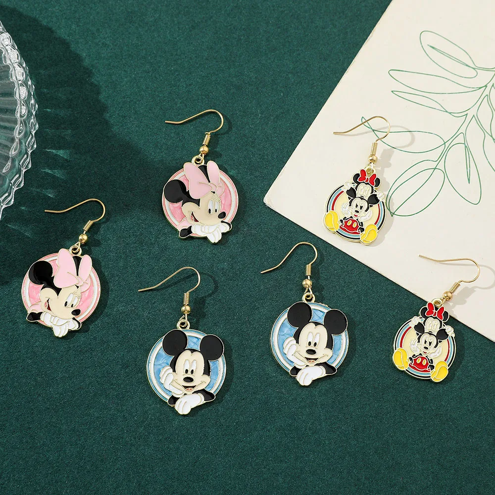 Disney-Mickey Minnie Cute Cartoon Earrings, Small Pendant, Jewelry Accessories, Handmade Gift