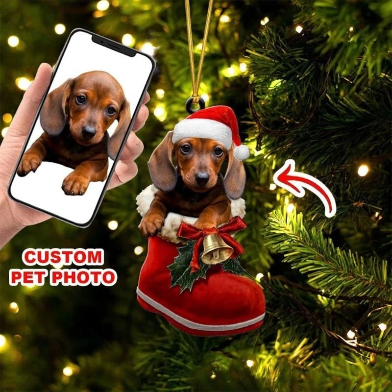 Pet Dog Car Hanging Pendant Decor Christmas Home Decorations Acrylic Ornament