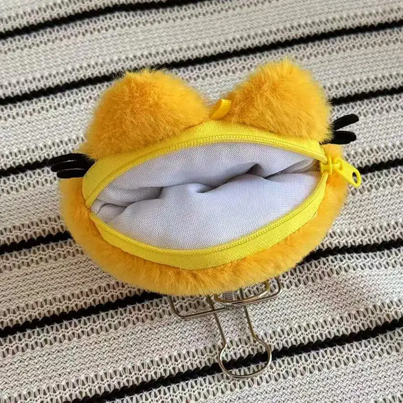 Kawaii Garfield محفظة نسائية للعملات المعدنية المحفظة الإبداعية الكرتون ألعاب من القطيفة حقيبة المفاتيح أنيمي الأجهزة الطرفية هدايا عيد ميلاد للبنين والبنات