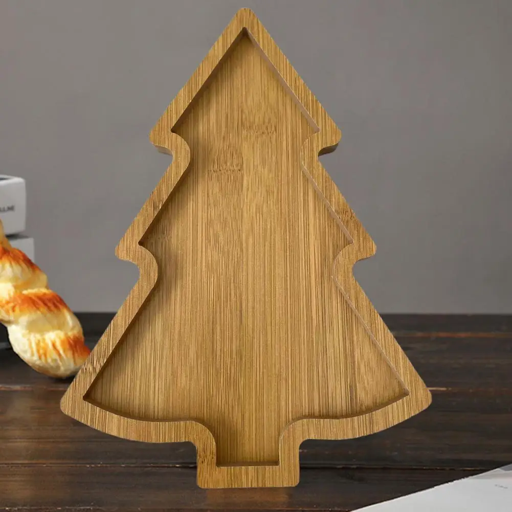 Christmas Tree Shape Tray Wooden Serving Tray Christmas Tree Shaped Wooden Charcuterie Tray Steak Dinner for Holiday