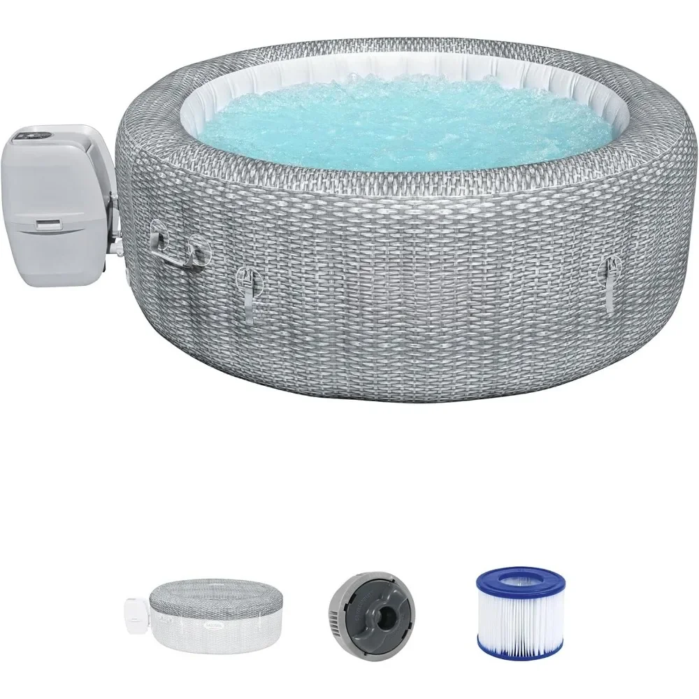 

Outdoor Hot Tub with 140 AirJets and EnergySense Cover, Portable Outdoor Spa, Large Round 4 To 6 Person Inflatable Hot Tub