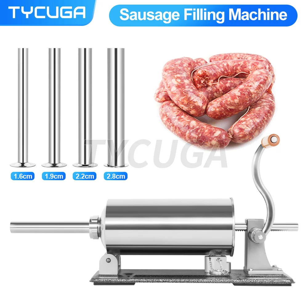 8.8LBS Homemade Sausage Stuffer Stainless Steel Sausage Filling Machine Sausage Syringe Meat Filler Sausage Maker For Kitchen