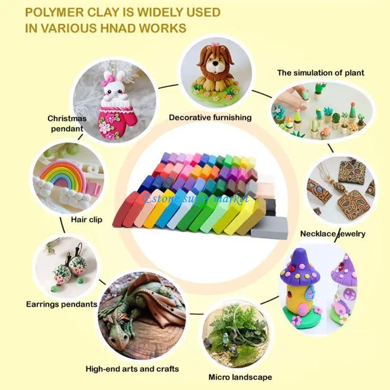 090B 50 สี Polymer Clay ของเล่น DIY Hand Moulding Plasticine เตาอบ Baking Clay เด็กปาร์ตี้โปรดปรานชุดของขวัญอีสเตอร์บรรจุ
