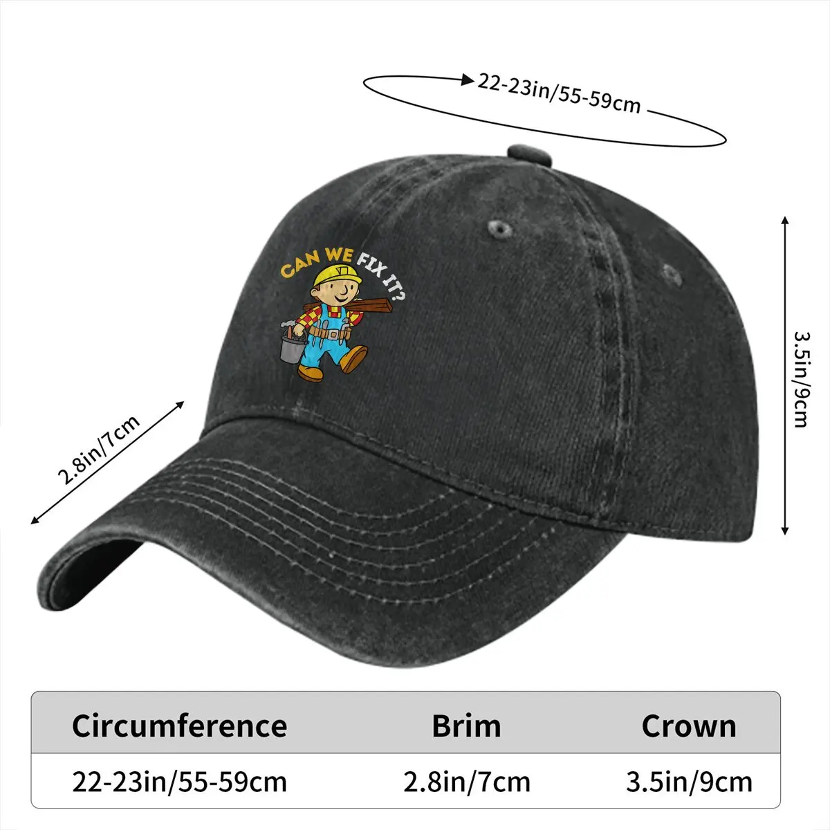 Can We Fix It Baseball Cap Men Hats Women Visor Protection Snapback Bob the Builder Cartoon Caps