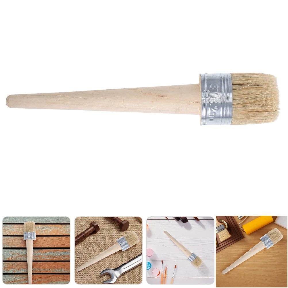 

2pcs Paint Brushes 50Mm Wooden Handle For Acrylic Watercolor Stencil Painting Durable Bristles Easy Clean Comfort Grip Diy Craft