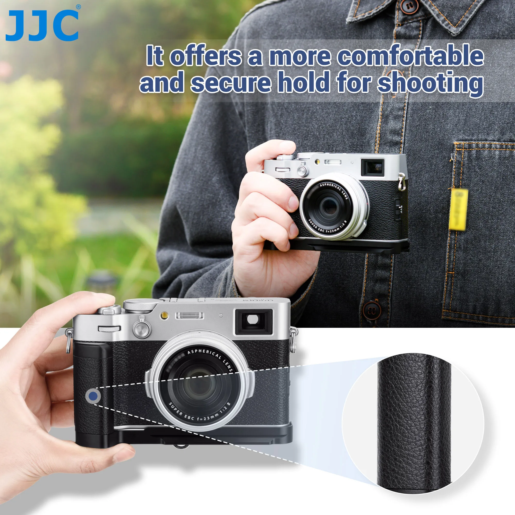 Uchwyt ręczny JJC X100VI, metalowy uchwyt L do aparatu Fujifilm Fuji X100VI, uchwyt z płytą szybkiego montażu — zdjęcie produktu 2