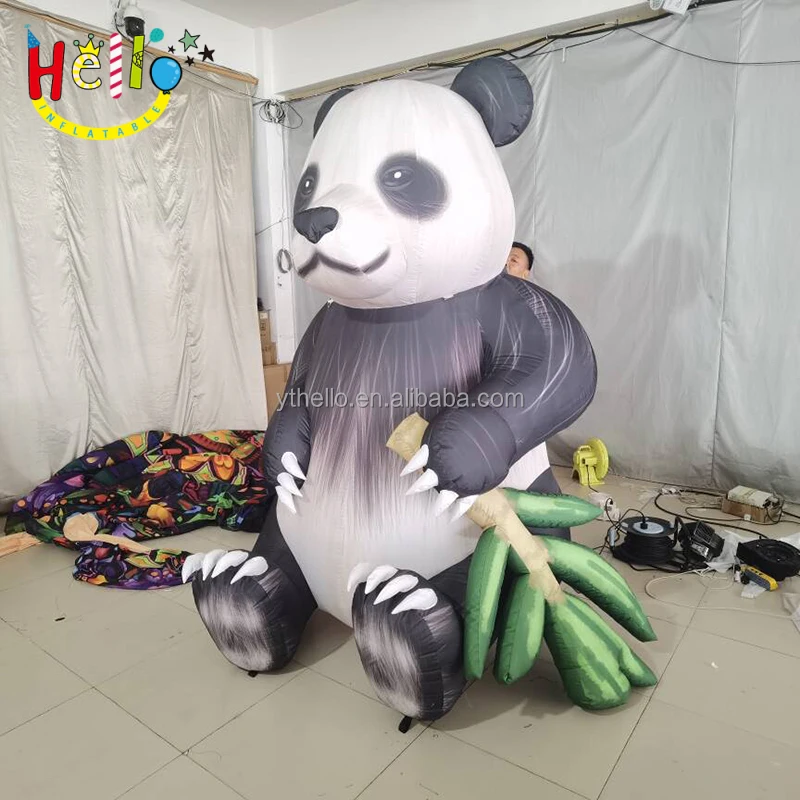 Modèle d'animal gonflable Airblow RICmascot, manger du panda géant en bambou