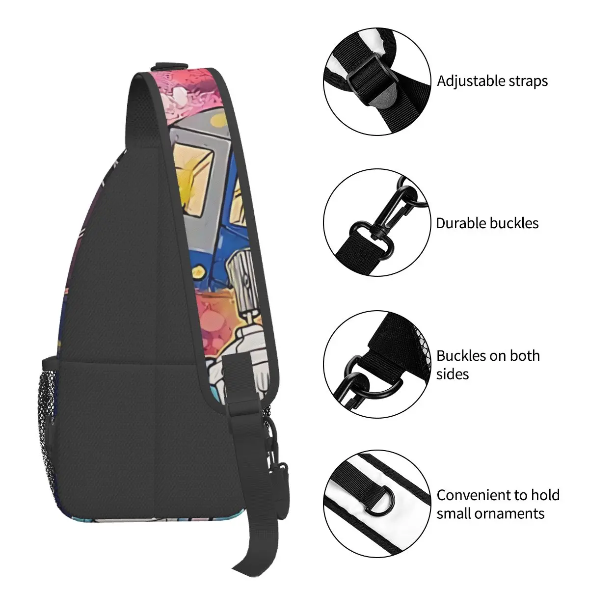 TKid murale illustrazione borse a tracolla a tracolla stile Graffiti tasche artistiche pacchetto da viaggio Messenger sport adolescenti borsa a tracolla Unisex