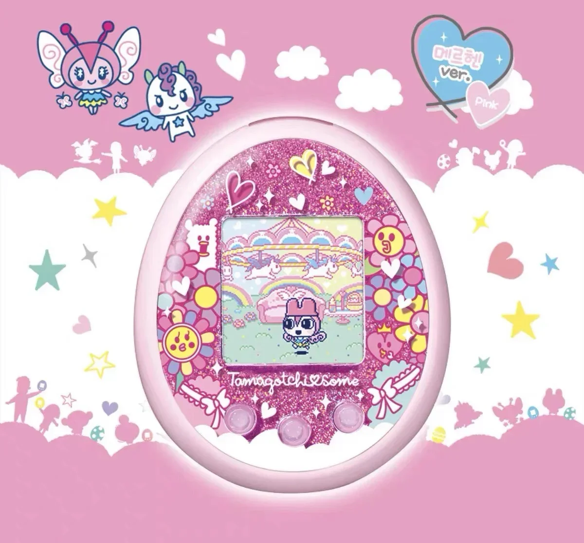 Original Bandai Tamagotchi Korean Version Some Purple Pink Electronic Pet Egg Developmental Pet Egg Toy Kid Play Birthday Gift