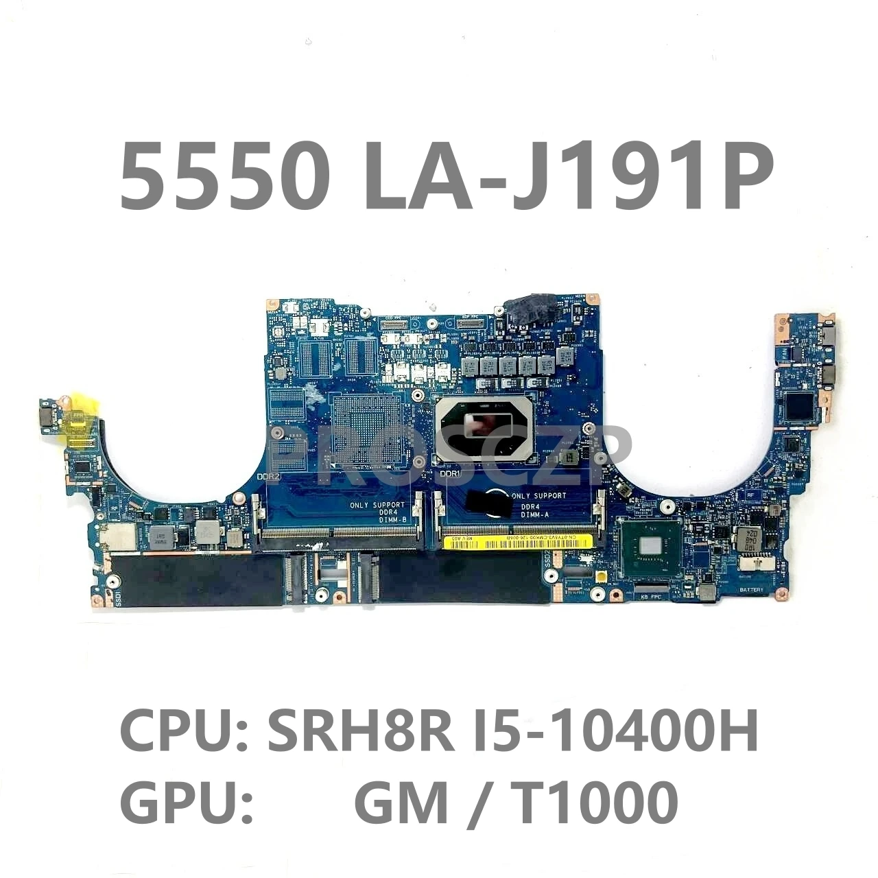 CN-0TY5V3 0TY5V3 CN-007N9K 007N9K Mainboard For DELL 5550 Laptop Motherboard LA-J191P With SRH8R I5-10400H CPU GM/T1000 100%Test