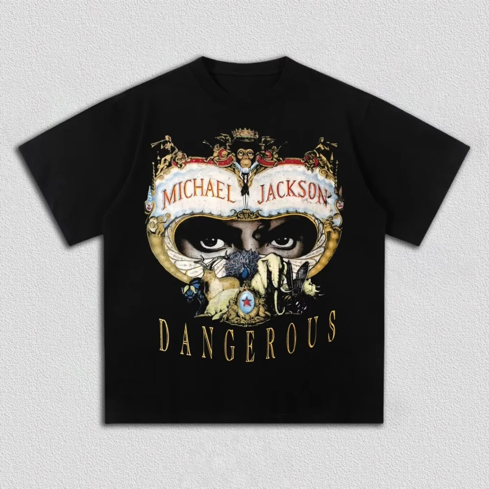 2026 Neues Michael Jackson MJ Y2k Grafik T-Shirt O-Ausschnitt Kurzarm Herrenbekleidung Damenmode Hip-Hop T-Shirt Sommer-Oberteil – Detail 4