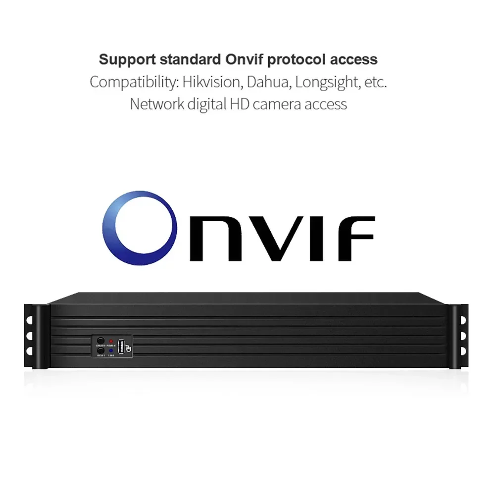 System bezpieczeństwa Smart NVR 128-kanałowy H.265/H.264 z obsługą kamer IP 4K/8M, rejestrator sieciowy.