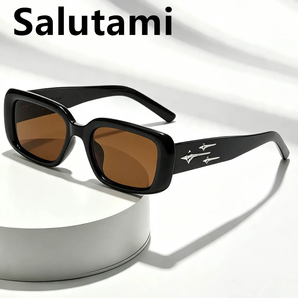 Korean Version Fashion Retro Rectangle Sunglasses for Women Men Star High Quality Shades Glasses Uv400 Street Photos Eyewear