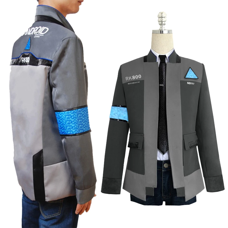 Spiel Detroit Become Human Cosplay Kostüm Connor Cosplay Uniform Männer Jacke Weißes Hemd Krawatte RK800 Mantel Kostüm Full Set Rollenspiel