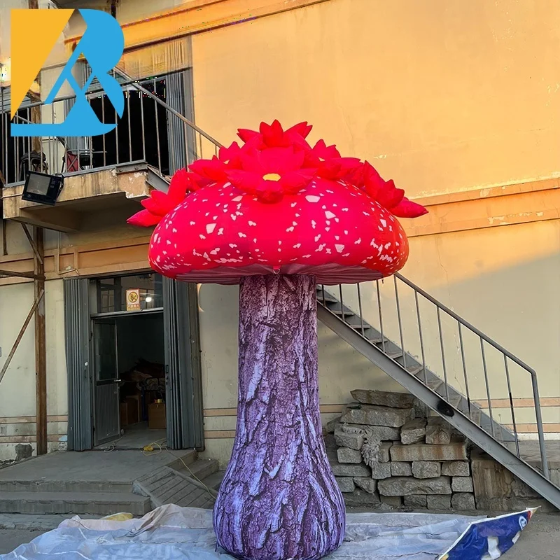 Custom Yard Inflatables Large Inflatable Mushroom with Flowers for Festival Theme Decorations Toys