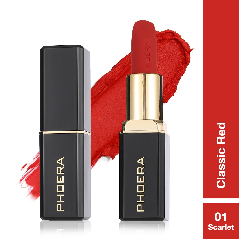 PHOERA 10 Colors New Velvet Matte Lipstick Waterproof Long-lasting Lip Tint Sexy Red Lip Glaze Lips Makeup Cosmetics For Women