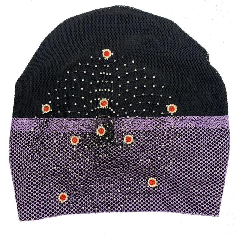 우아한 꽃 구슬 장식 여성 터번 모자 겨울 여성 무슬림 히잡 보닛 여성 헤드랩 캡 터번 여성용 항암 치료 모자