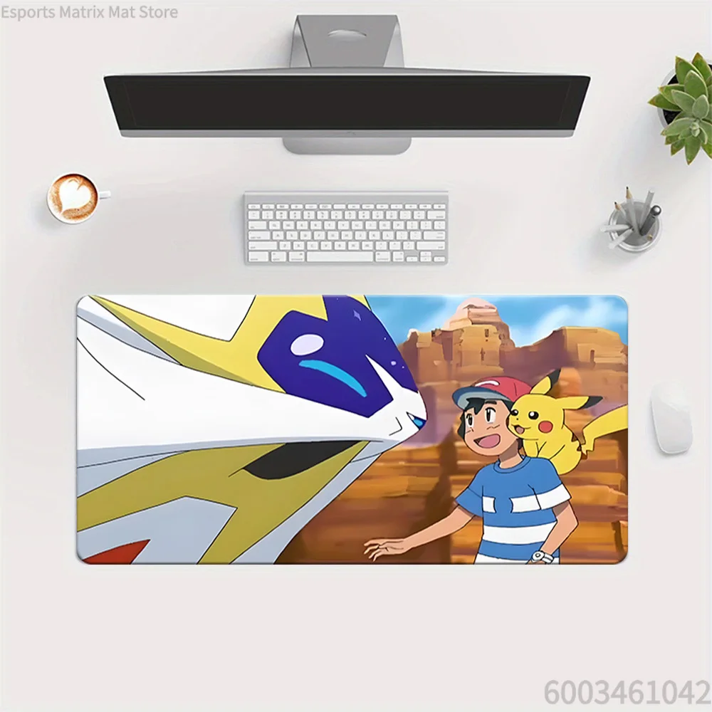 

Игровой коврик для мыши Pokemon Ash Pikachu Solgaleo Alola Scene, большой настольный коврик