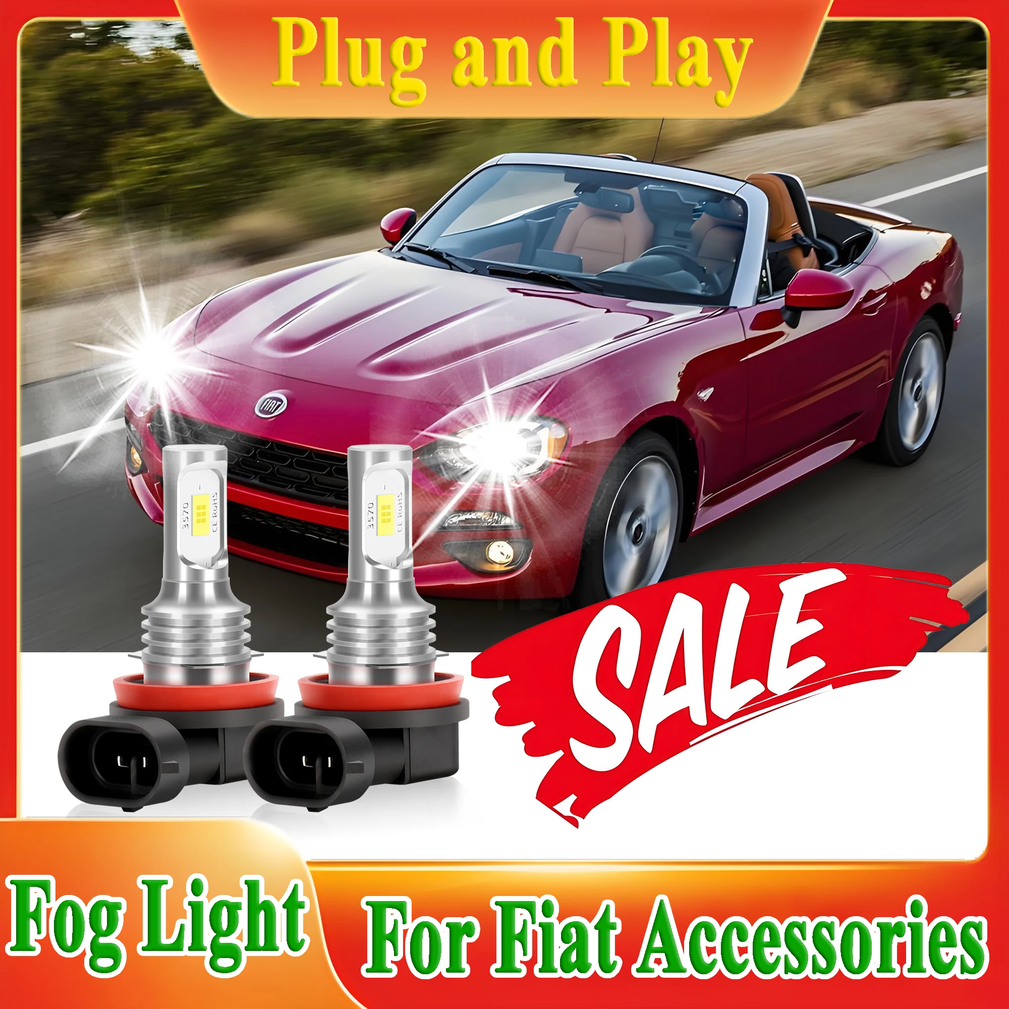 

26000LM 200W Fog Lights CSP Car Lamp 6000K 12V For Fiat 124 Spider 500L 500X BRAVO Fullback DOBLO DUCATO PANDA PUNTO SEDICI TIPO