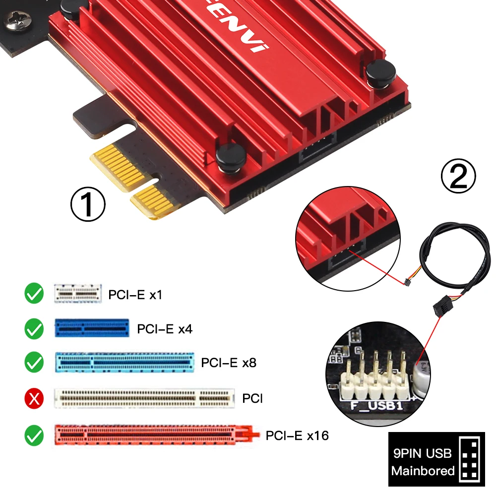 FENVI Wi-Fi 7 FV-BE200 PCI-E Adapter 8774Mbps BE200NGW BT5.4 Tri Band 2.4G/5G/6GHz Desktop Wireless Network Adapter For Win10/11