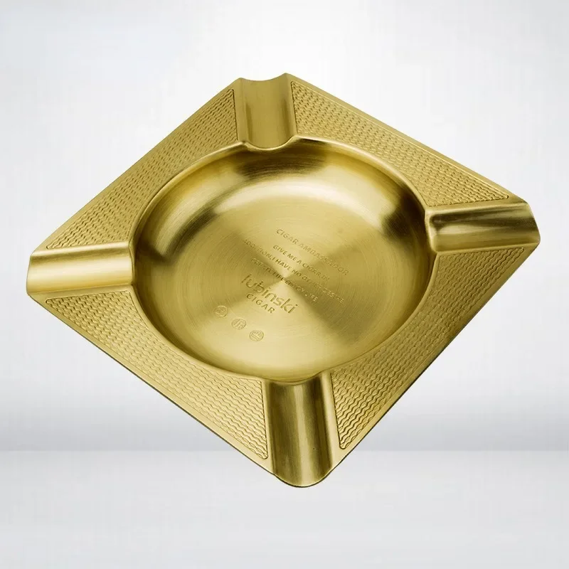 

New 1pcs Brass Cigar Ashtray Golden Large Ash tray Living Room 4 Slot Cigarette Ashtray Cigar Holder